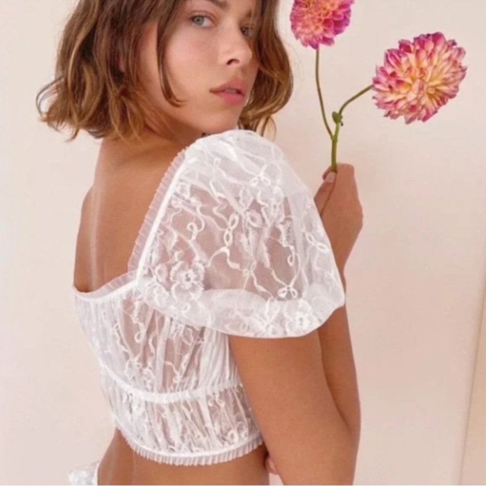 FOR LOVE & LEMONS white Belle Long Line Bra - Picture 2 of 10